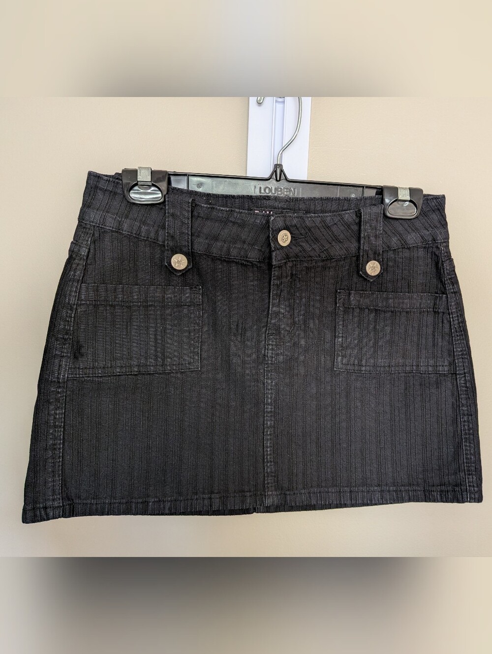 Bubblegum Black Ribbed Mini Skirt